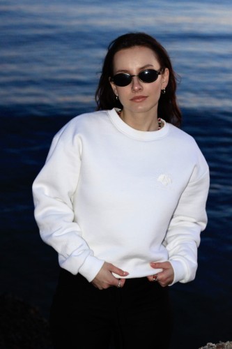 Bluza biała bez kaptura z kotwicą "Prawy Hals" Last Sunny Days