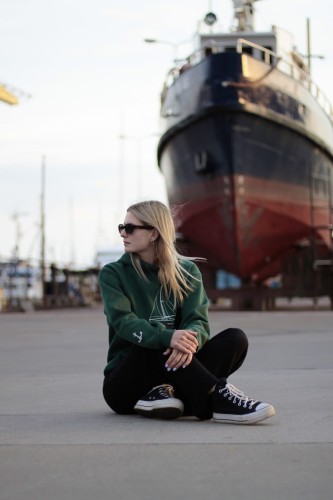 Bluza zielona z kapturem z kotwicą "Zęza" Last Sunny Days